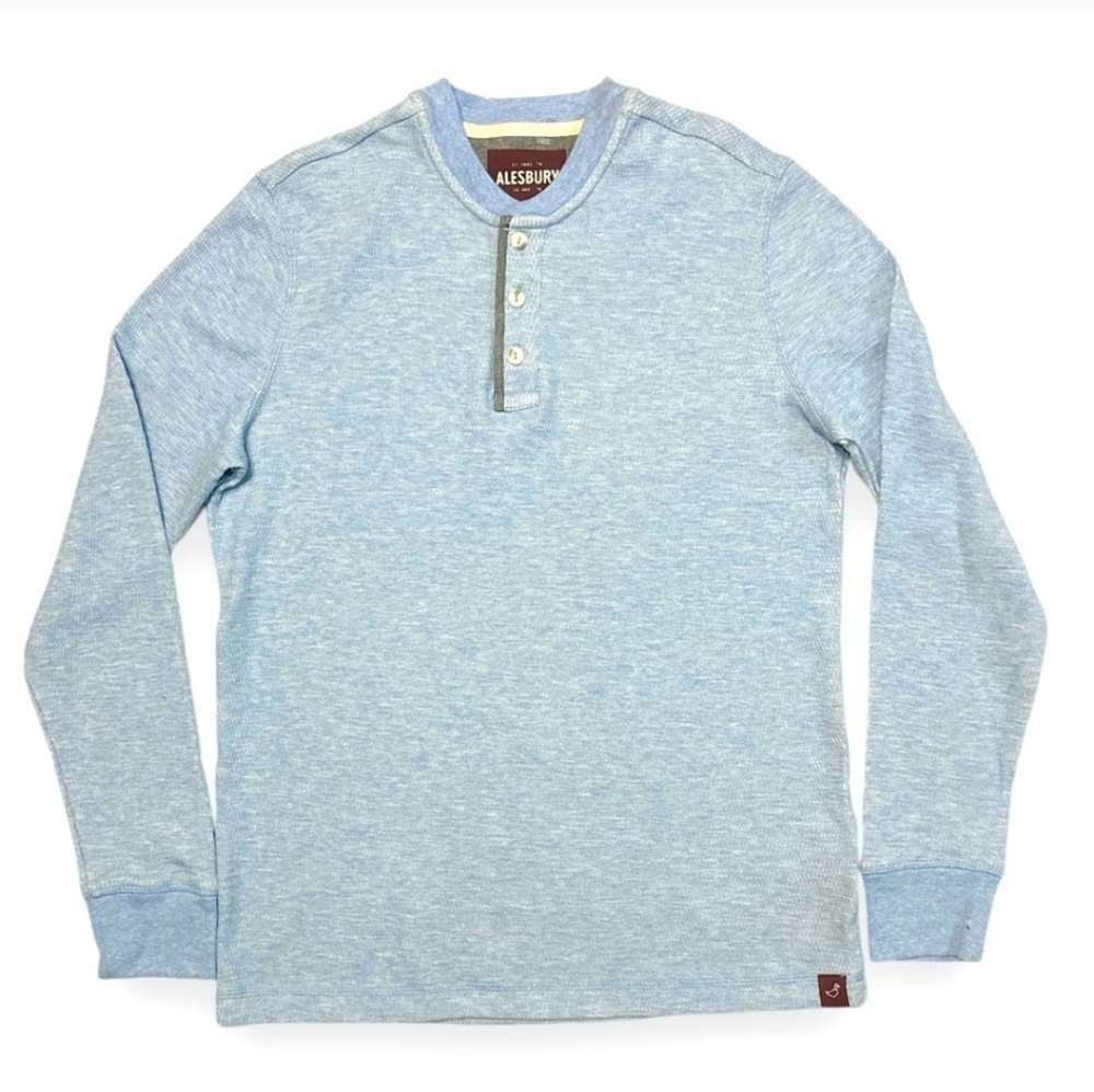 ALESBURY Riverdale Thermal Henley Light Blue NWT!